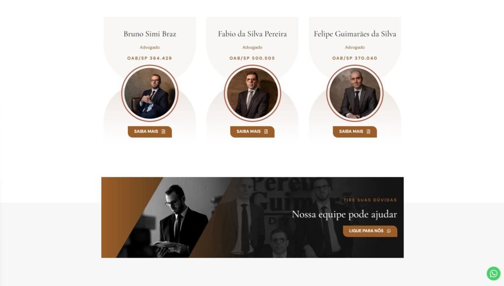 Equipe da BPG Advocacia, composta por advogados especializados prontos para atender os clientes.