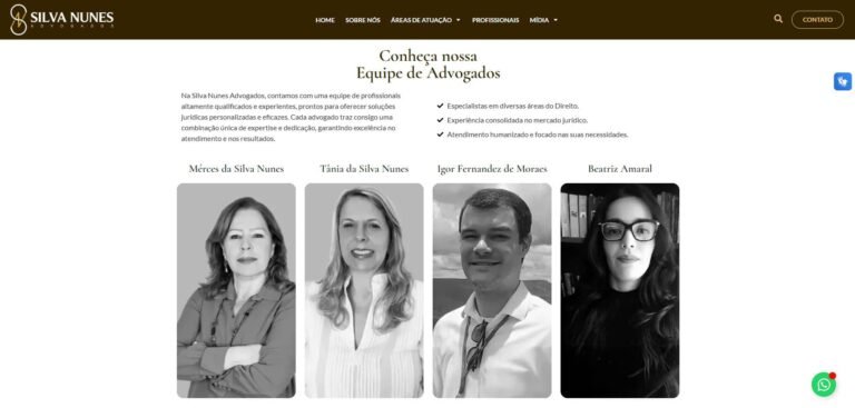 Equipe de advogados do escritório Silva Nunes Advogados reunida, destacando profissionalismo, experiência e comprometimento com a excelência jurídica.