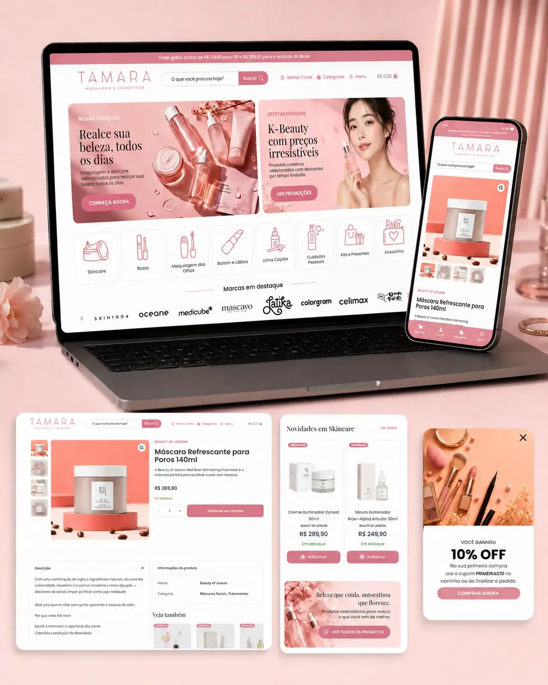 Projeto de site Tamara Make desenvolvido pela Devisual