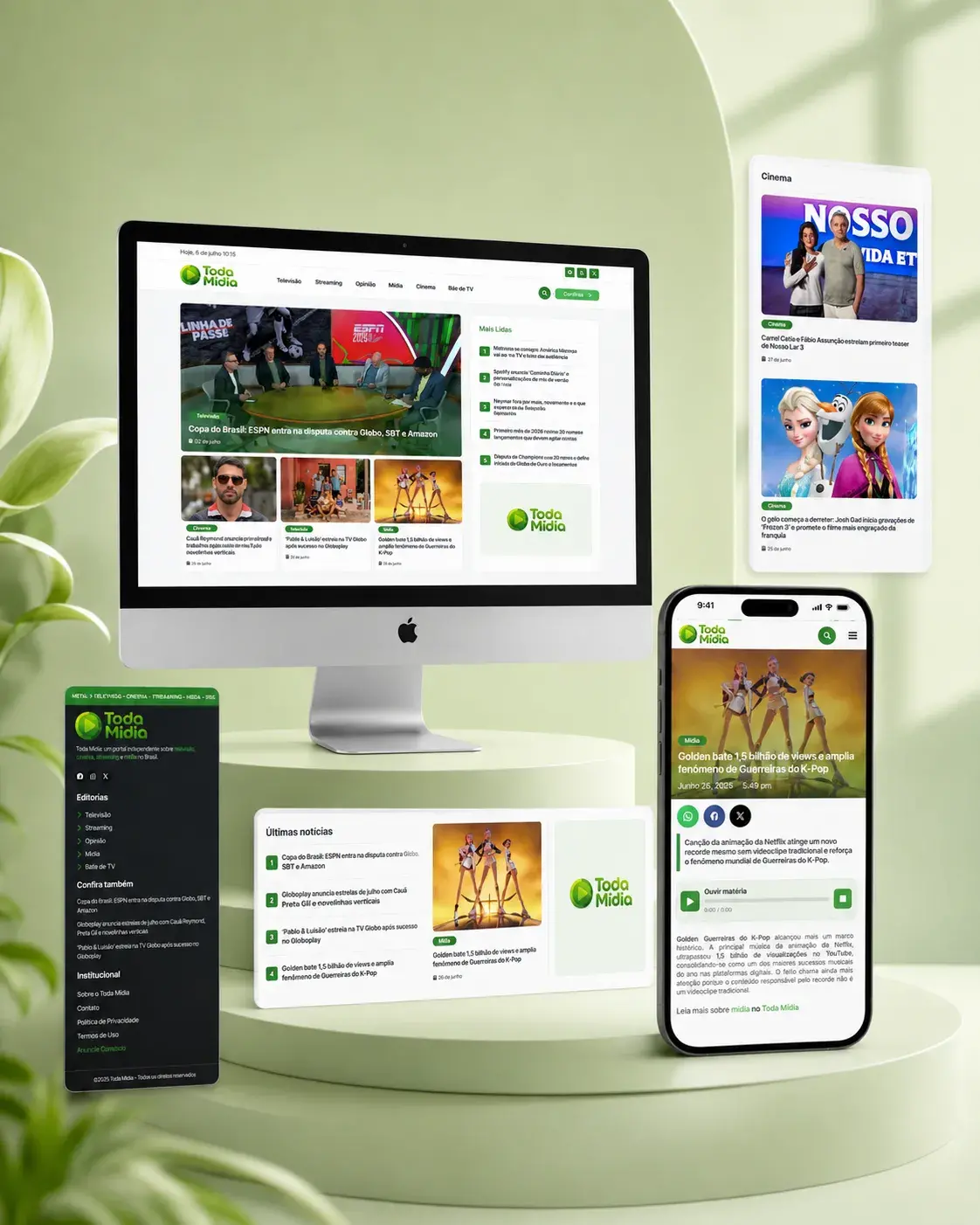 Projeto de site Toda Mídia desenvolvido pela Devisual